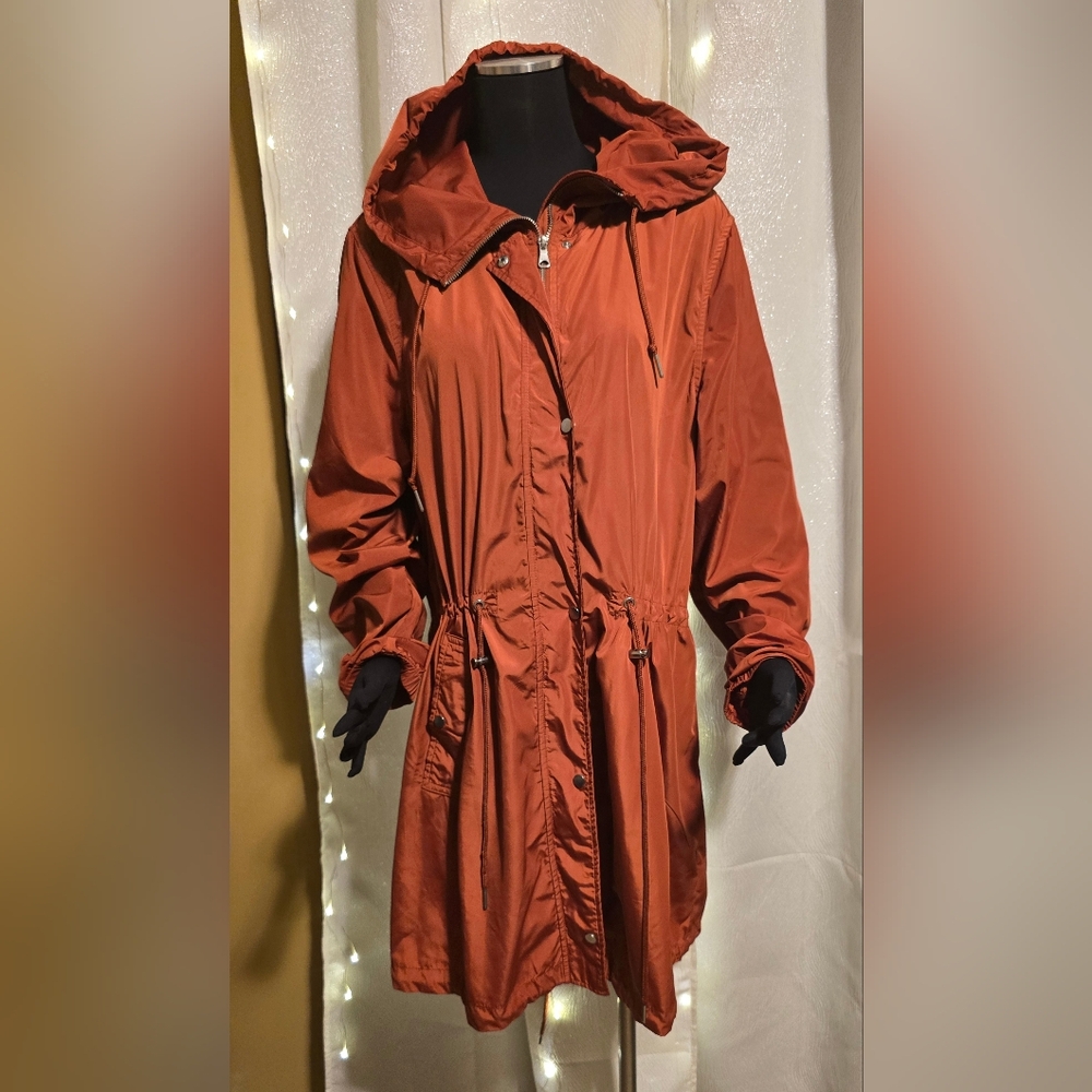 Lindex Women's Elegant Rust Trench Coat